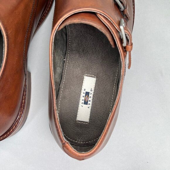 Joseph Abboud Glenn Monkstrap Cap Toe Brown Leather Oxfrod‎ Derby Dress Shoes main image 8